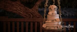 Sweet hanging cake at a Bakersfield wedding venue, JEH Ranch | www.EvermooreFilms.com
